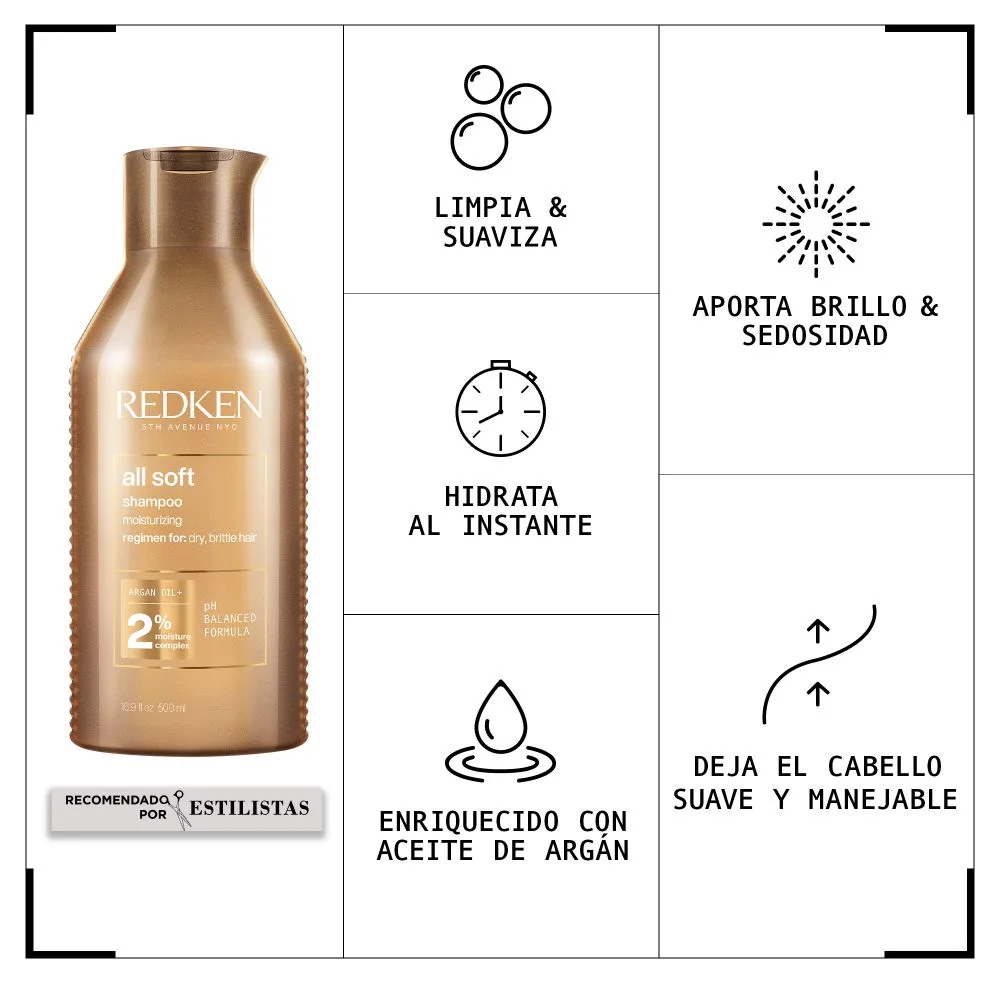 Redken Shampoo Hidratación All Soft 500ml